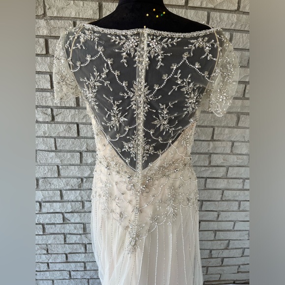Maggie Sottero Haute Couture Tulle Beaded Jeweled Scallop Roaring 20’s Gown 12 - Picture 6 of 14